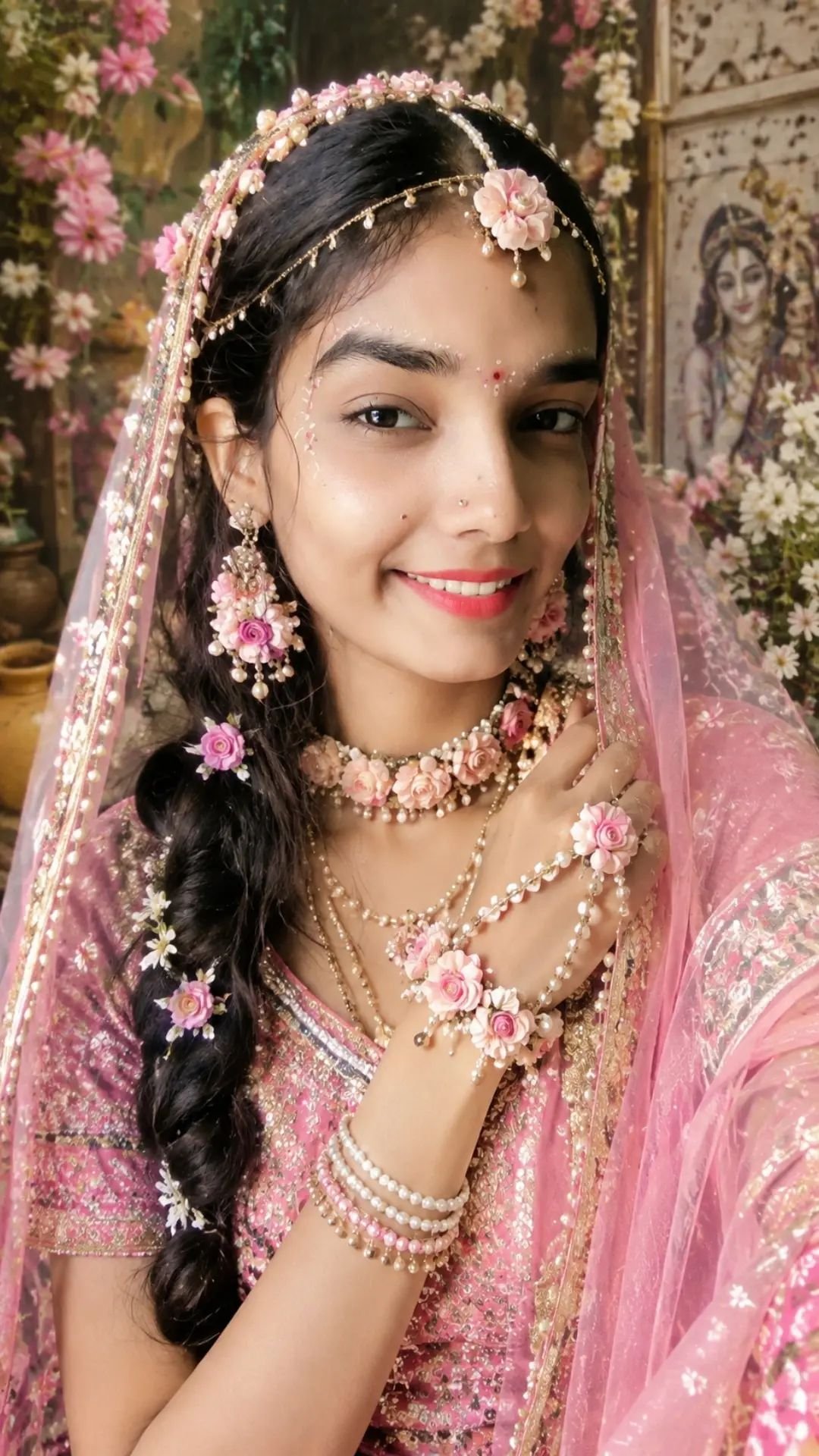 Priyanka in a beautiful pink traditional outfit