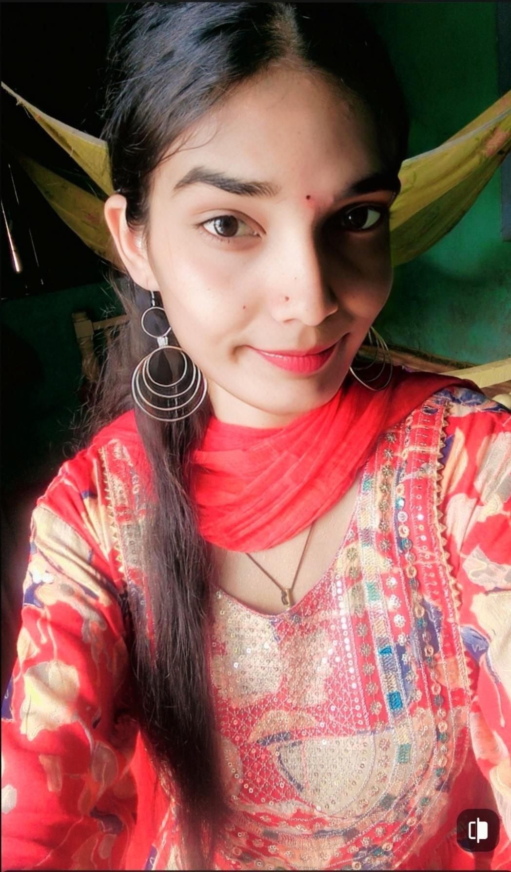 Priyanka in a festive red outfit